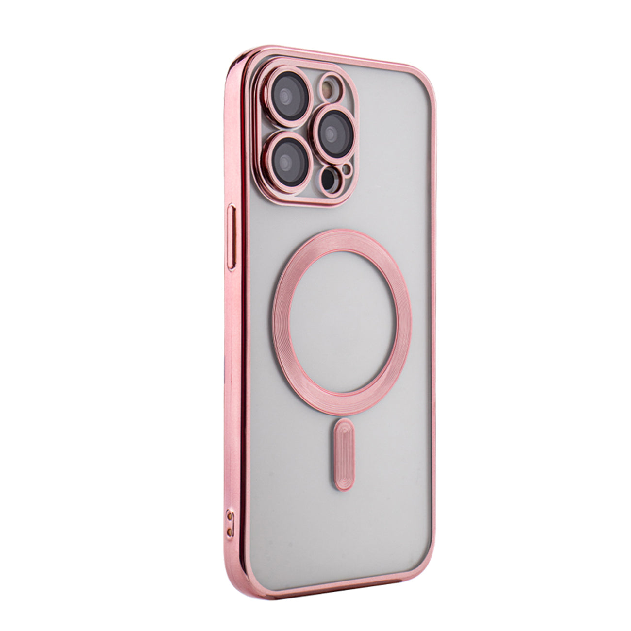 Magnetic Wireless Charging TPU Bumper Case For iPhone 14 Pro Max In Pink